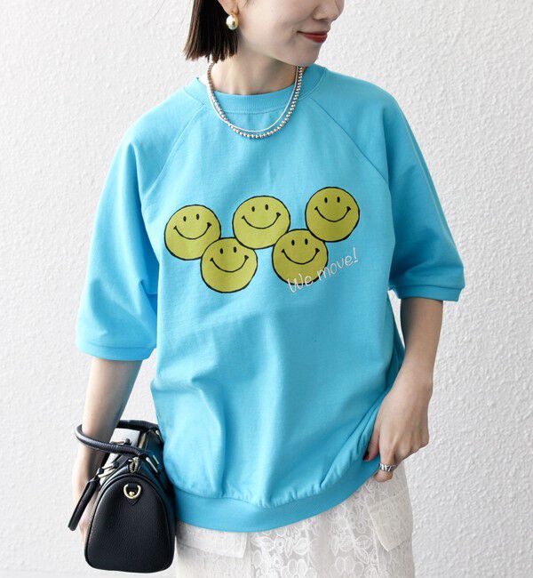SHIPS any「【SHIPS any別注】athletic wear MASON: スマイルマーク/刺繍 スウェット Tシャツ◇」|Tシャツ・カットソー|