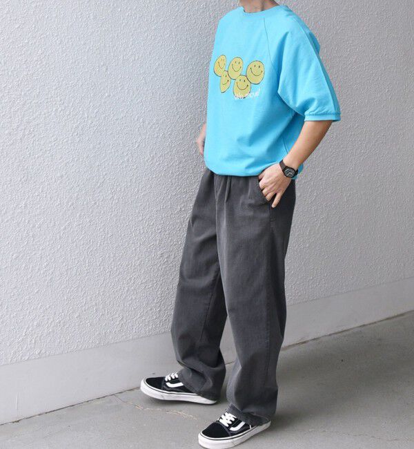 SHIPS any「【SHIPS any別注】athletic wear MASON: スマイルマーク/刺繍 スウェット Tシャツ◇」|Tシャツ・カットソー|