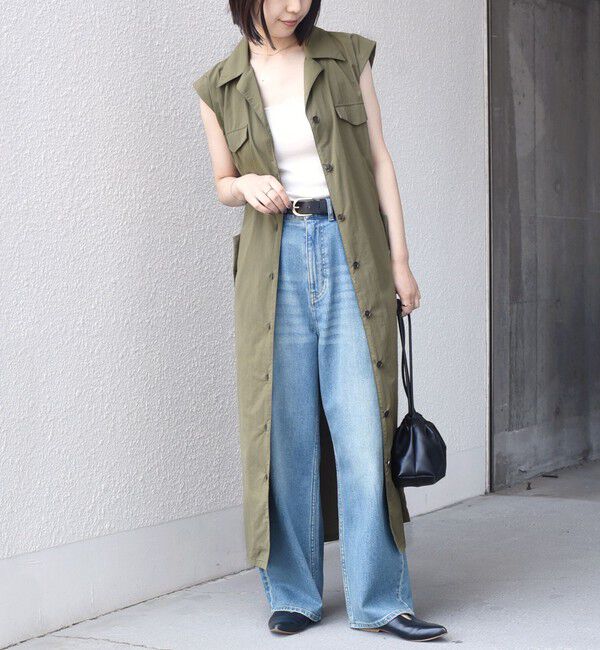 SHIPS Colors 「SHIPS Colors:〈接触冷感・UVカット・透湿〉ファンクション シャツ ワンピース◇」|ワンピース|オリーブ