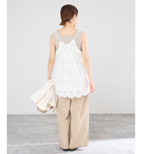 IENA「《洗濯機洗い可》コットンサテンイージーワイドパンツ」|その他|