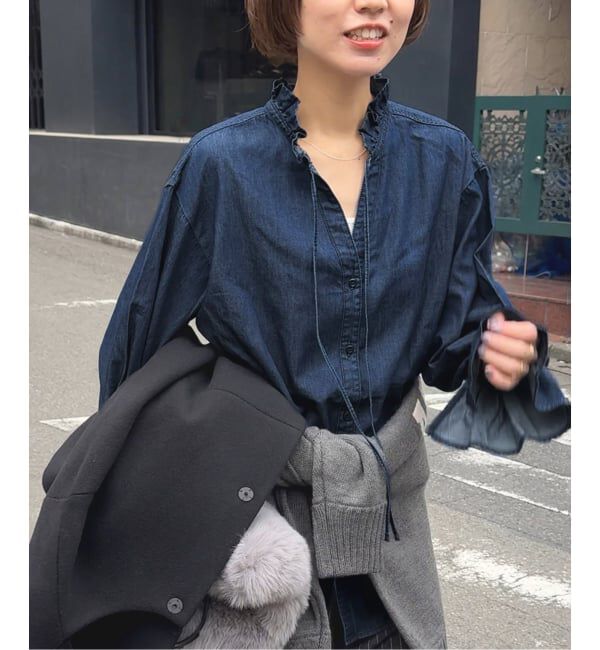 JOURNAL STANDARD relume「《追加》ライトデニムスタンドカラーブラウス」|シャツ・ブラウス|