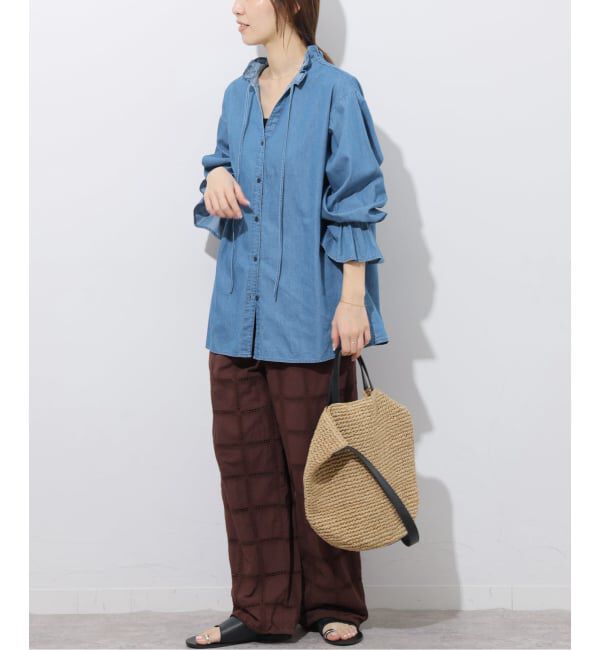 JOURNAL STANDARD relume「《追加》ライトデニムスタンドカラーブラウス」|シャツ・ブラウス|