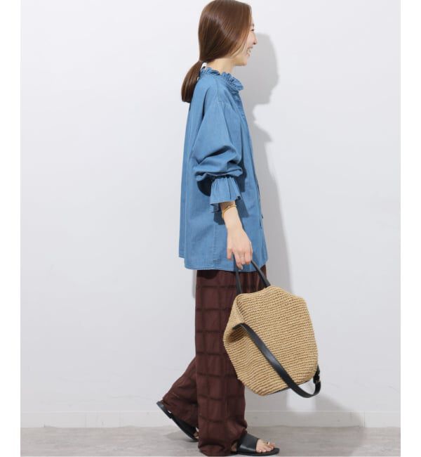 JOURNAL STANDARD relume「《追加》ライトデニムスタンドカラーブラウス」|シャツ・ブラウス|