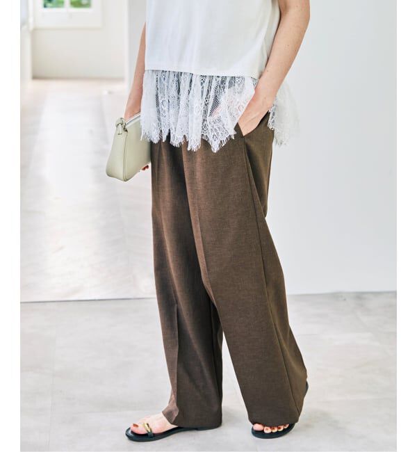 Spick and Span「《手洗い可 / 追加2》PEウォッシャブルイージースラックスパンツ」|スラックス|