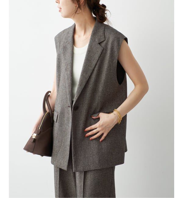 Spick and Span「《セットアップ可 / 予約》ネップツイードシングルブレストジレ」|その他|