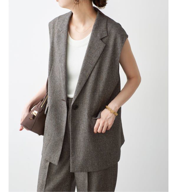 Spick and Span「《セットアップ可 / 予約》ネップツイードシングルブレストジレ」|その他|