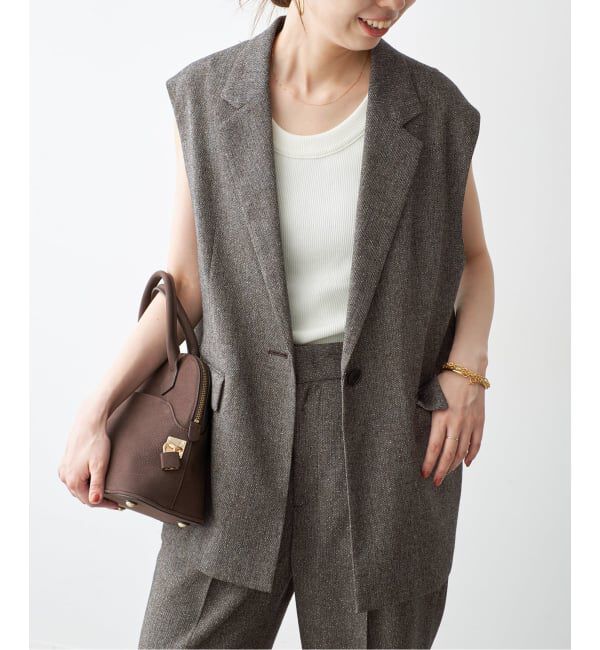 Spick and Span「《セットアップ可 / 予約》ネップツイードシングルブレストジレ」|その他|