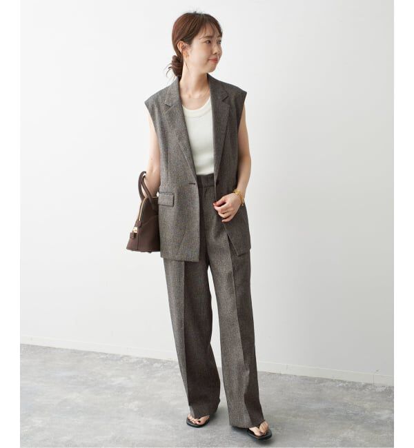 Spick and Span「《セットアップ可 / 予約》ネップツイードシングルブレストジレ」|その他|