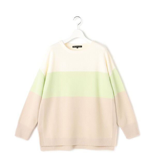23区「【洗える】ウールカシミヤ カラーブロック チュニック ニット」|ニット・セーター|