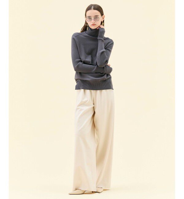 BEIGE,「【洗える】WILLOW / サムホールハイネックニット」|ニット・セーター|