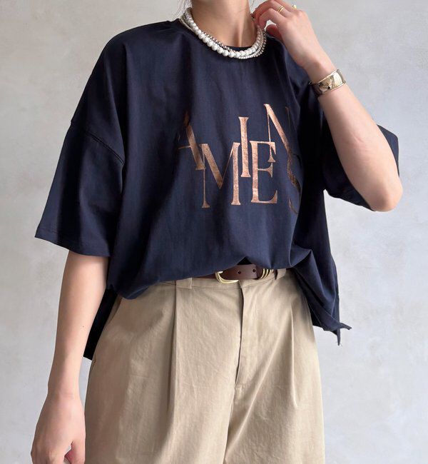  「【WEB限定】ワイドシルエット箔ロゴTEE」|Tシャツ・カットソー|