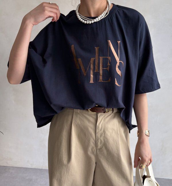  「【WEB限定】ワイドシルエット箔ロゴTEE」|Tシャツ・カットソー|