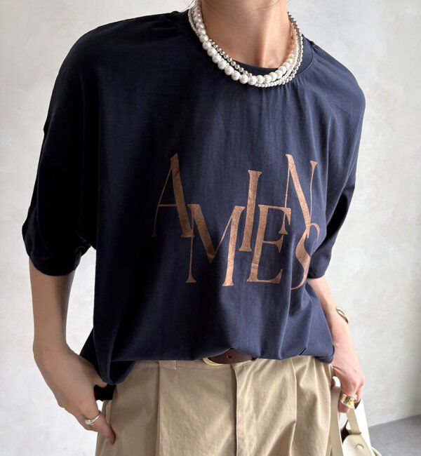  「【WEB限定】ワイドシルエット箔ロゴTEE」|Tシャツ・カットソー|