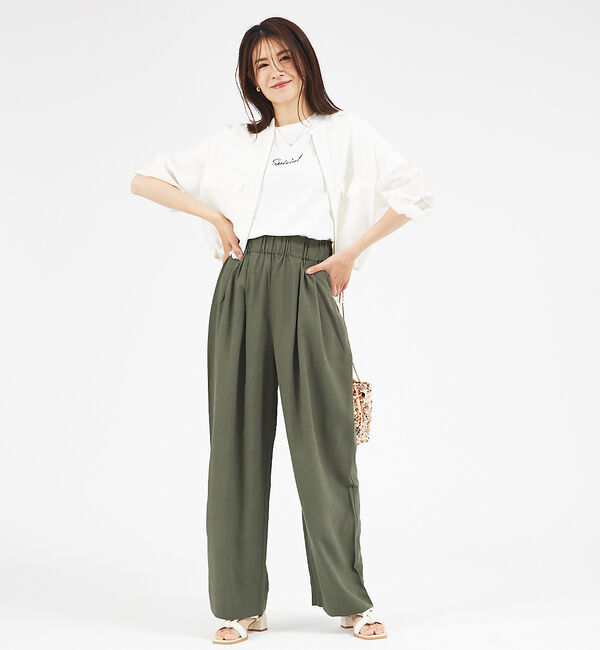 abahouse mavie「【セットアップ対応】レーヨンリネンワイドパンツ」|その他|