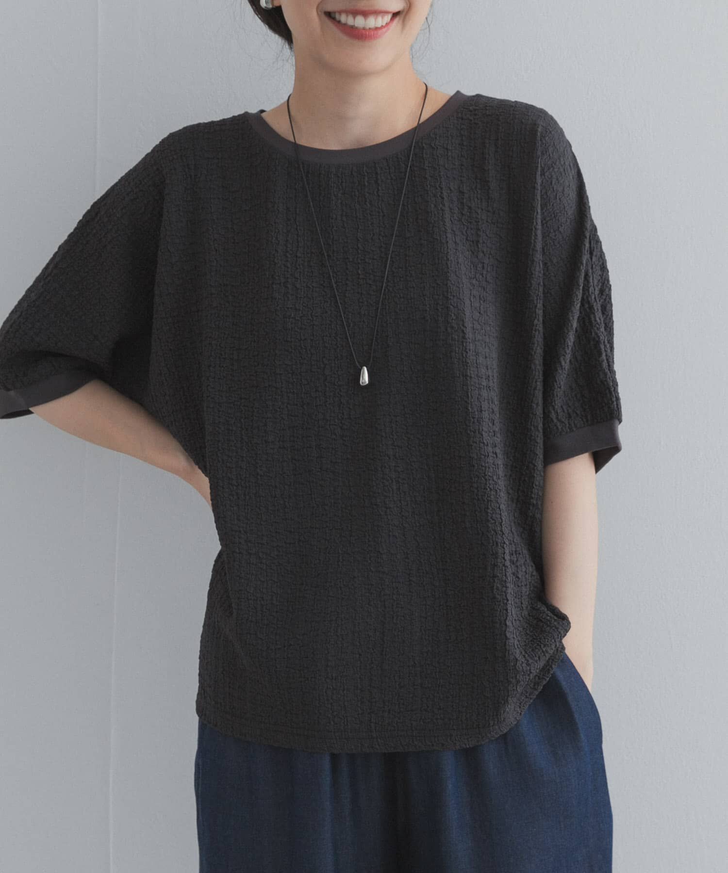 URBAN RESEARCH DOORS「ワッシャーカットドルマンプルオーバー」|Tシャツ・カットソー|