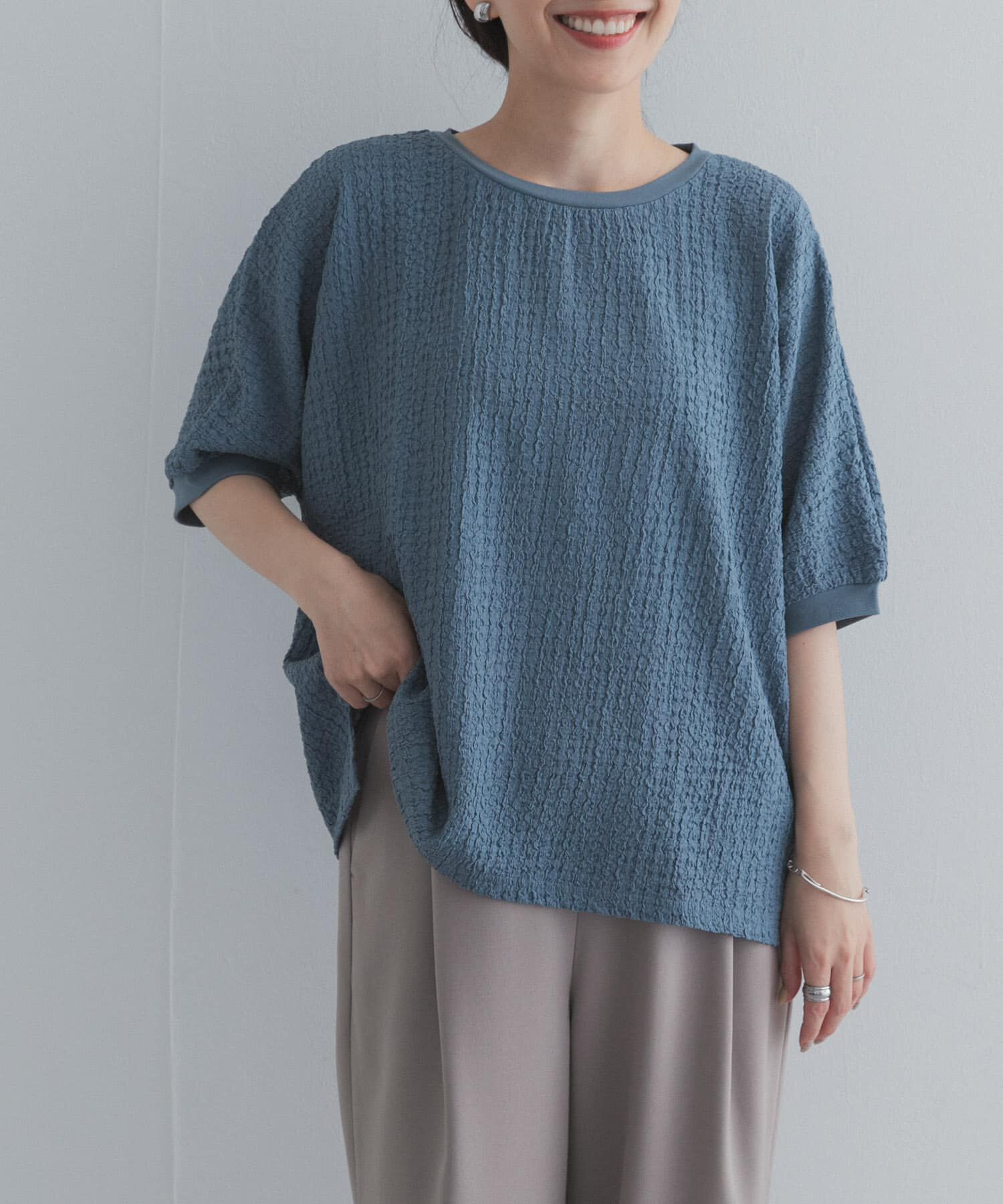 URBAN RESEARCH DOORS「ワッシャーカットドルマンプルオーバー」|Tシャツ・カットソー|