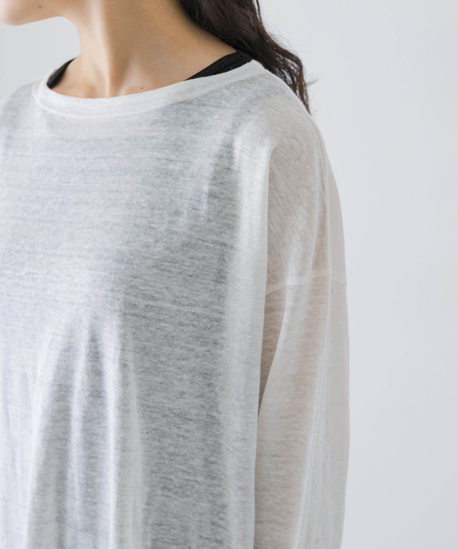 かぐれ「リネンボートネックカットソー」|Tシャツ・カットソー|
