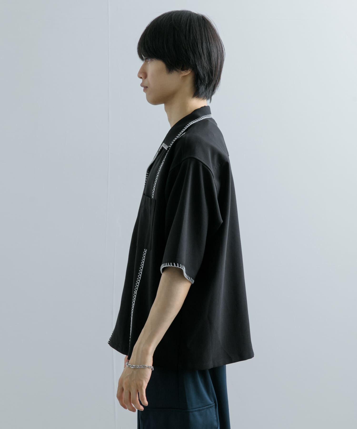 SENSE OF PLACE by URBAN RESEARCH「ブランケットステッチショートスリーブシャツ」|シャツ・ブラウス|
