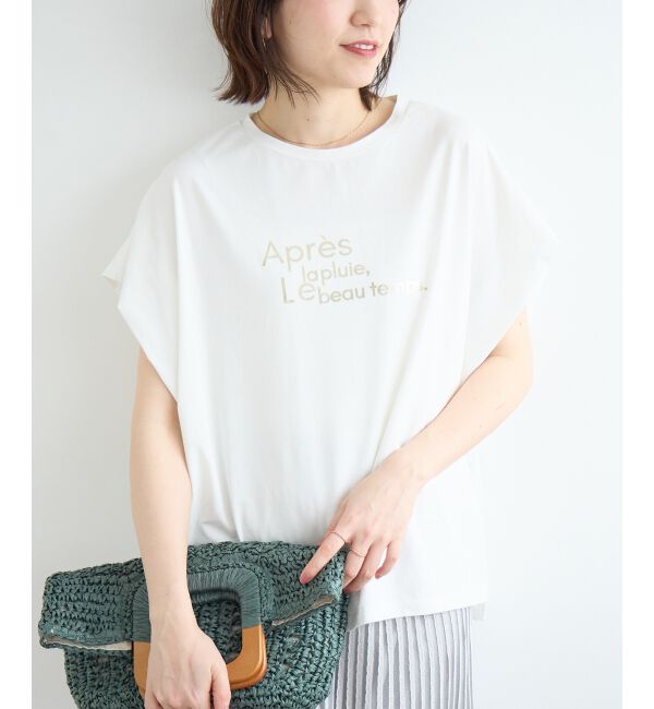  「《WEB限定アイテム》ショルダータック箔プリントTシャツ」|Tシャツ・カットソー|