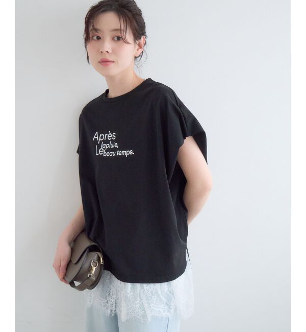  「《WEB限定アイテム》ショルダータック箔プリントTシャツ」|Tシャツ・カットソー|