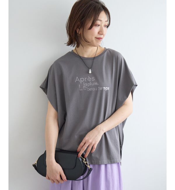  「《WEB限定アイテム》ショルダータック箔プリントTシャツ」|Tシャツ・カットソー|