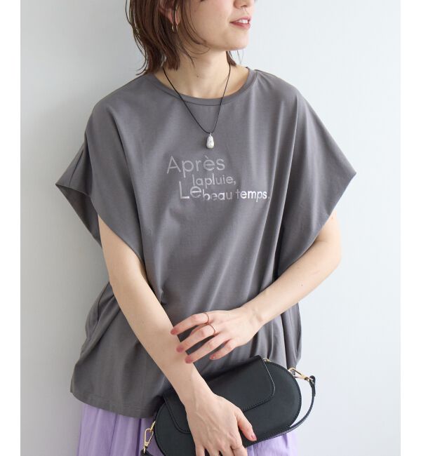  「《WEB限定アイテム》ショルダータック箔プリントTシャツ」|Tシャツ・カットソー|