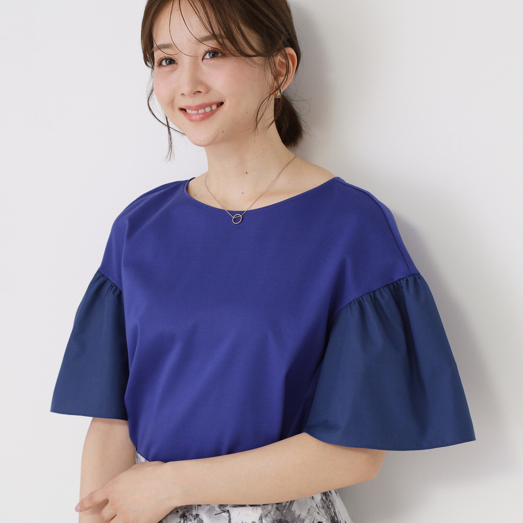 COUP DE CHANCE「【手洗い可／日本製】ギャザーフレアスリーブ　プルオーバー」|Tシャツ・カットソー|