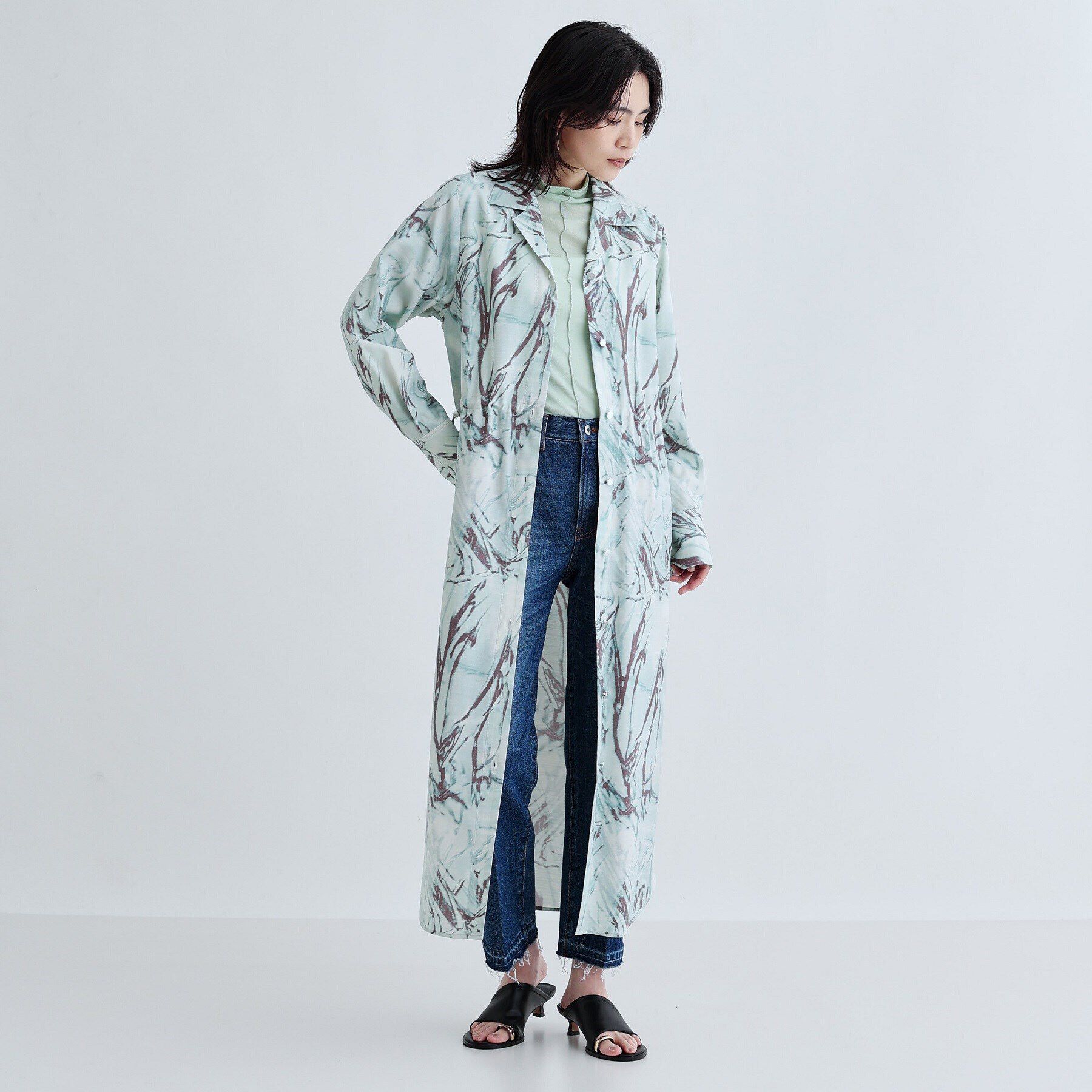 GALLEST「ウォータープリントシャツワンピース」|ワンピース|