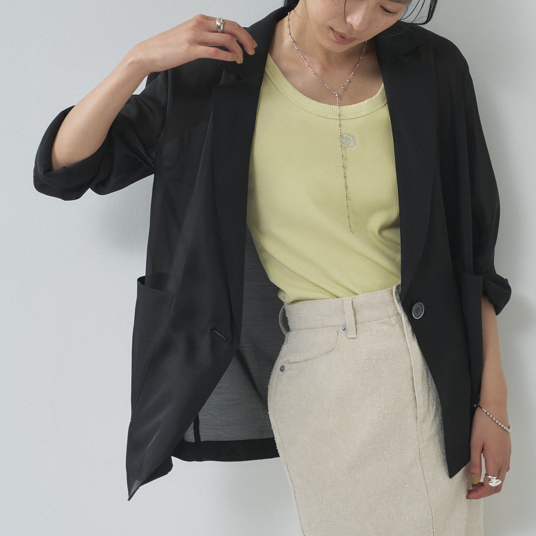 GALLEST「シアーシャツジャケット【接触冷感】」|テーラードジャケット|