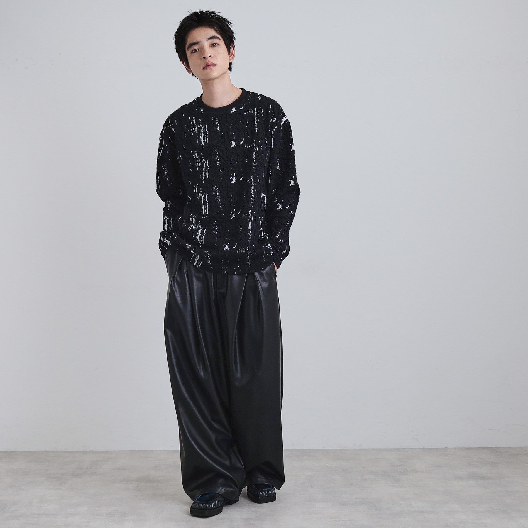 tk.TAKEO KIKUCHI「アブストラクトふくれジャカードプルオーバー」|Tシャツ・カットソー|