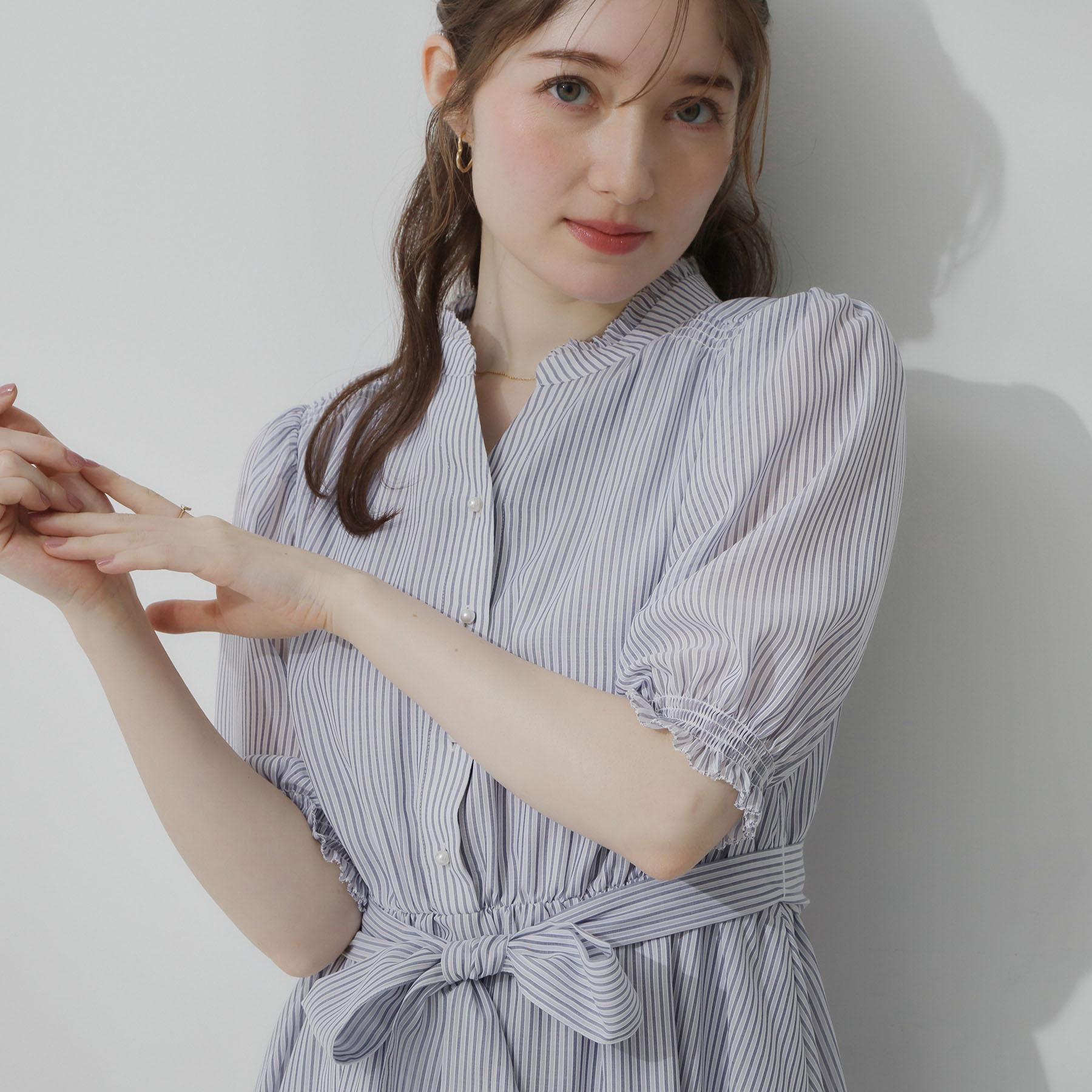Couture broach「【洗える】シアーストライプ ワンピース」|ワンピース|
