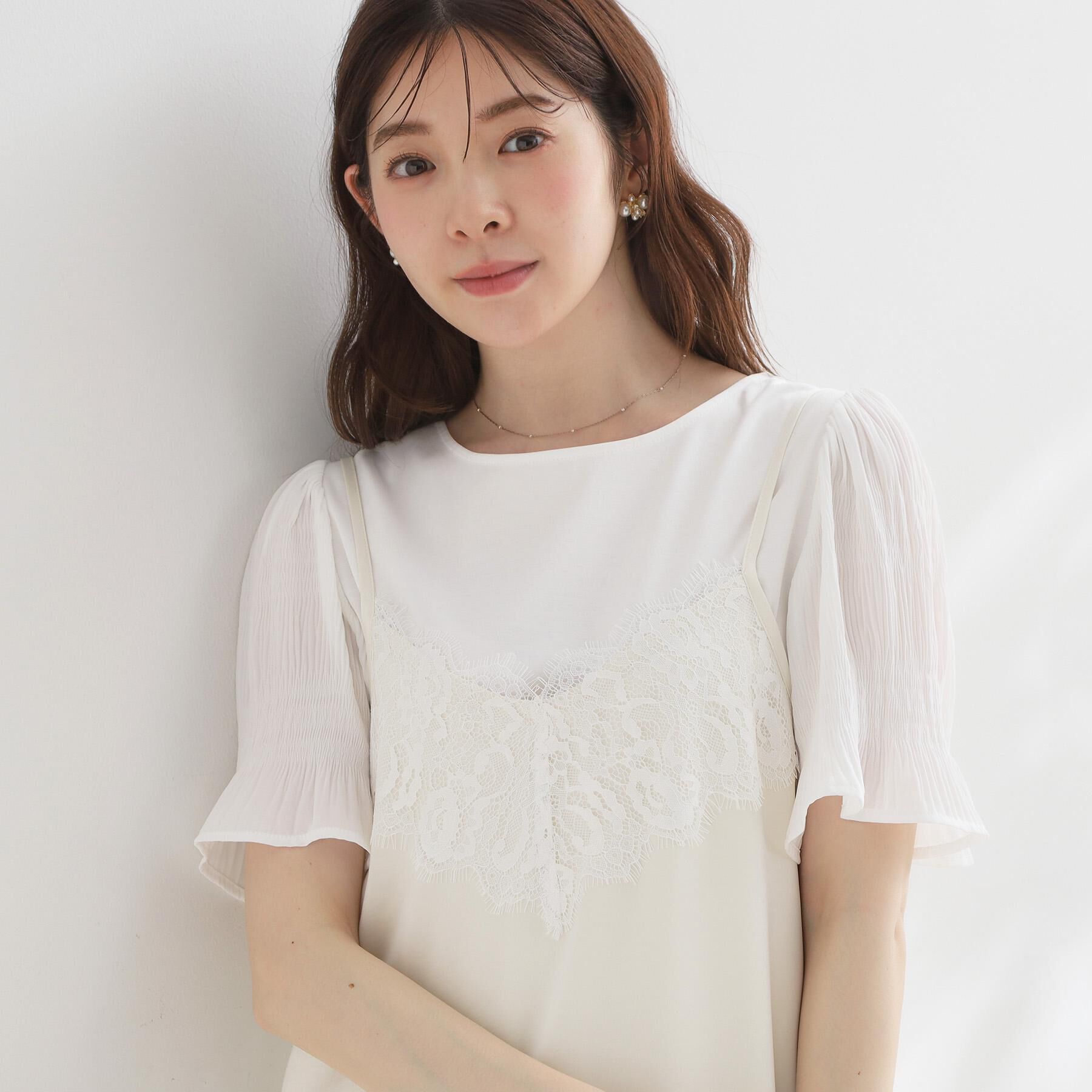 Couture broach「カームサテンレースキャミ」|キャミソール|