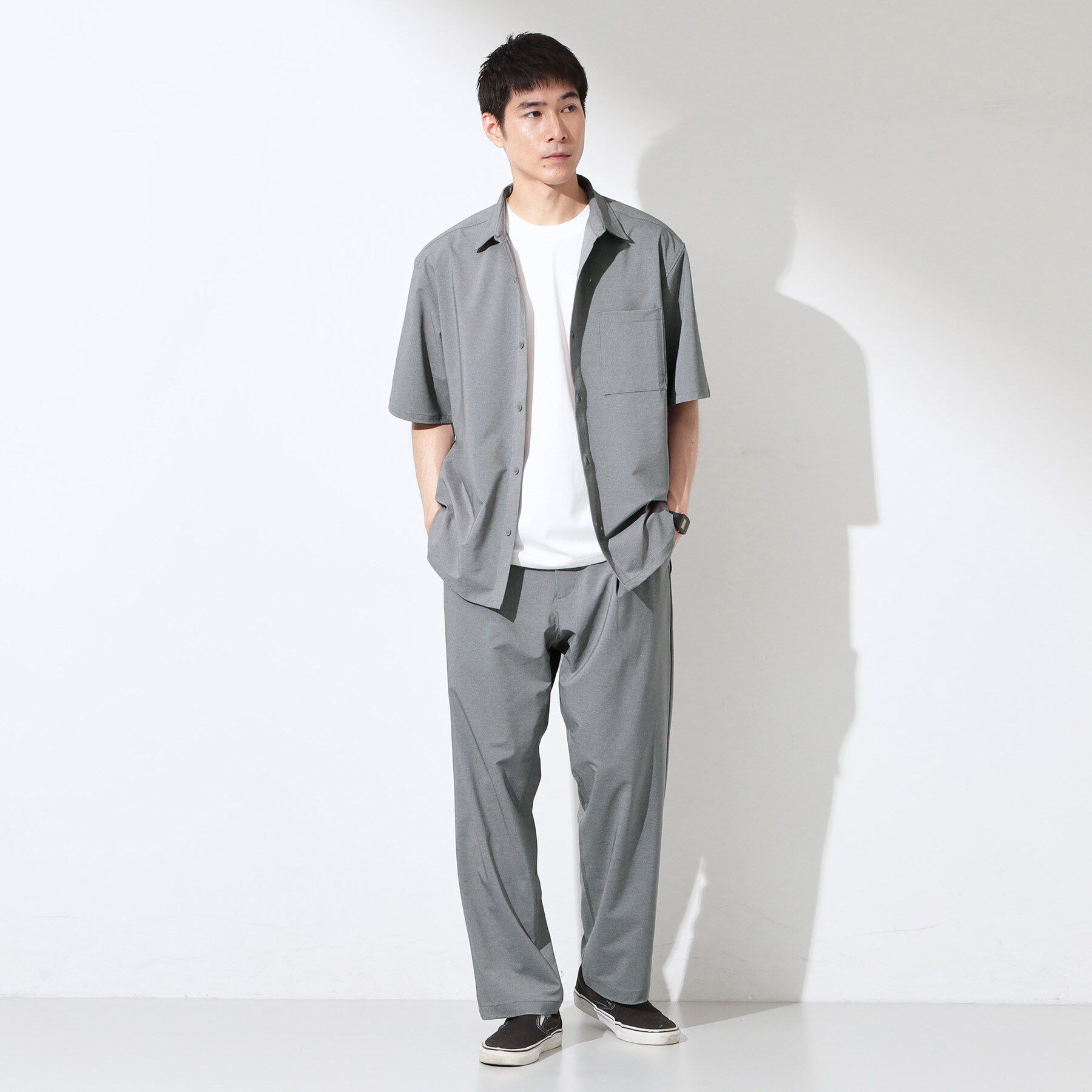THE SHOP TK「クールウェザー 半袖シャツ 接触冷感／吸水速乾／洗濯機OK／セットアップ可」|シャツ・ブラウス|