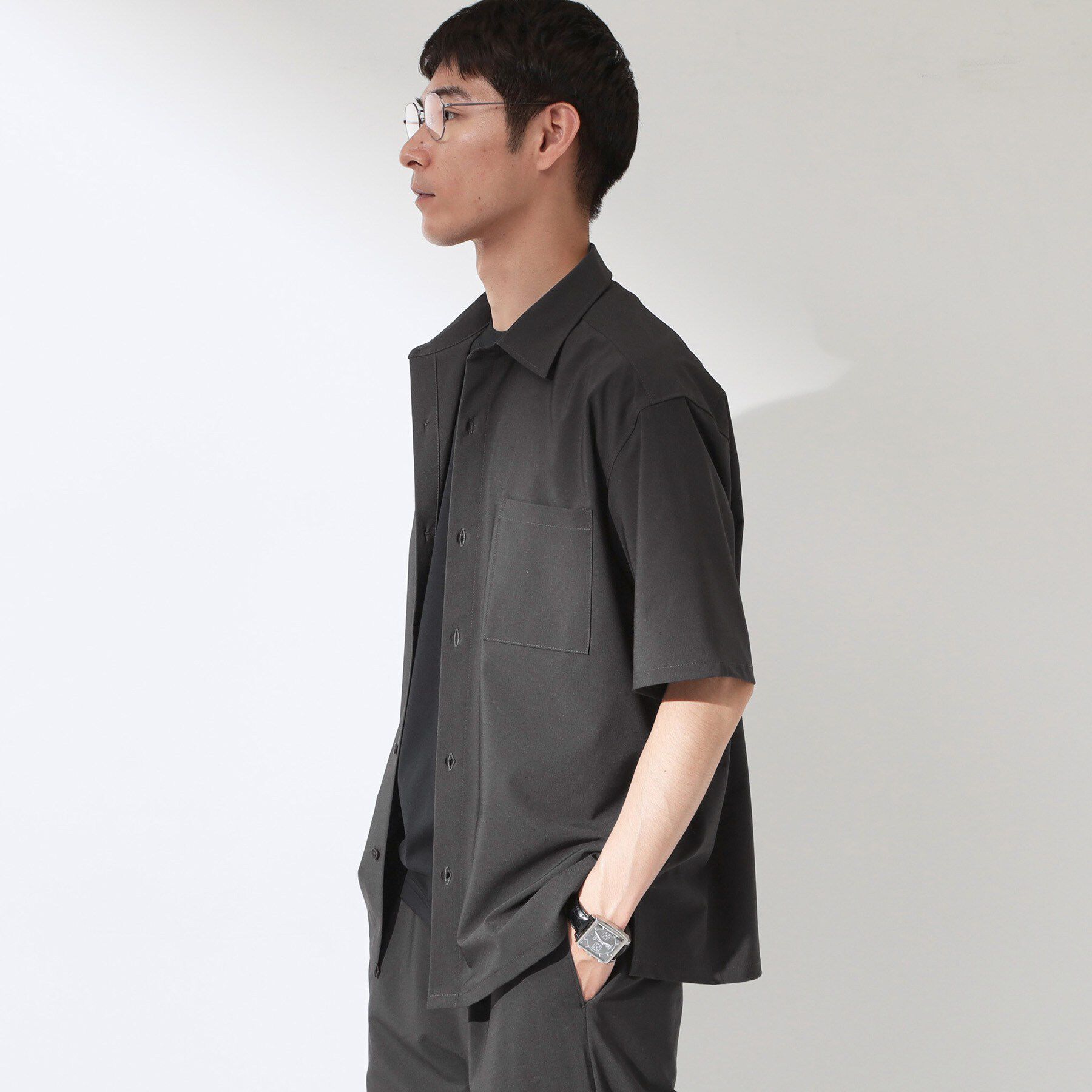 THE SHOP TK「クールウェザー 半袖シャツ 接触冷感／吸水速乾／洗濯機OK／セットアップ可」|シャツ・ブラウス|