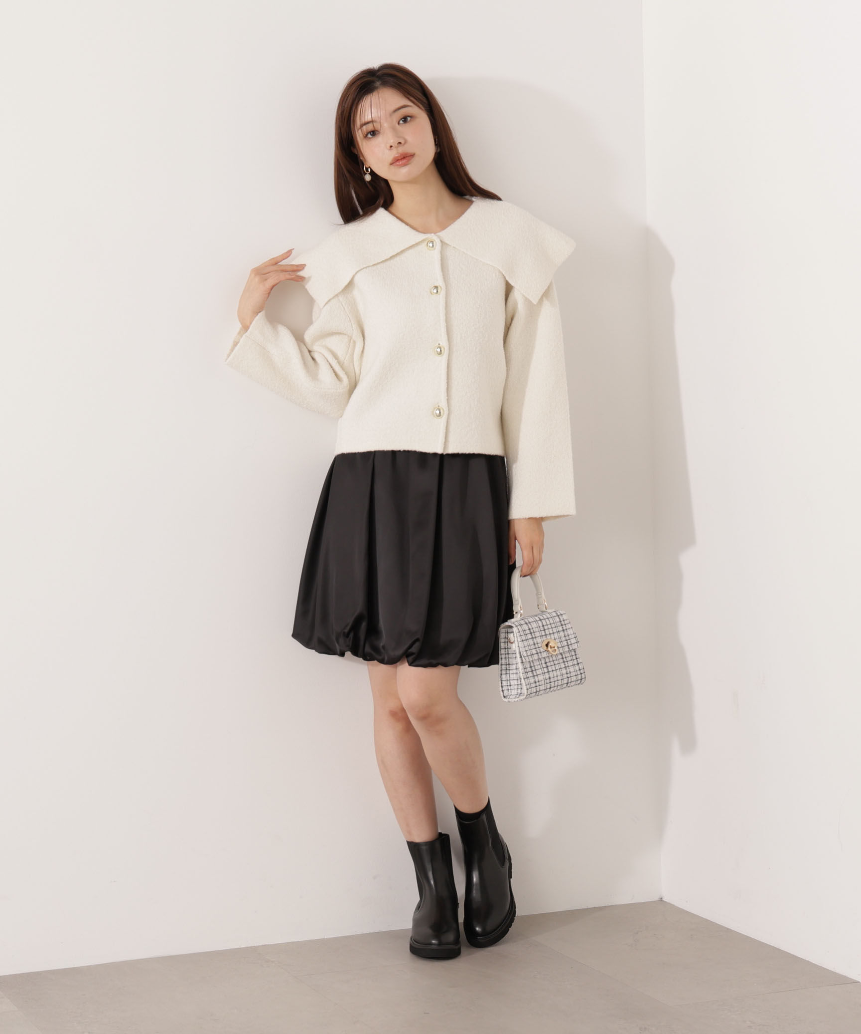 PROPORTION BODY DRESSING「ビッグカラーカーディガン 25AW」|カーディガン|