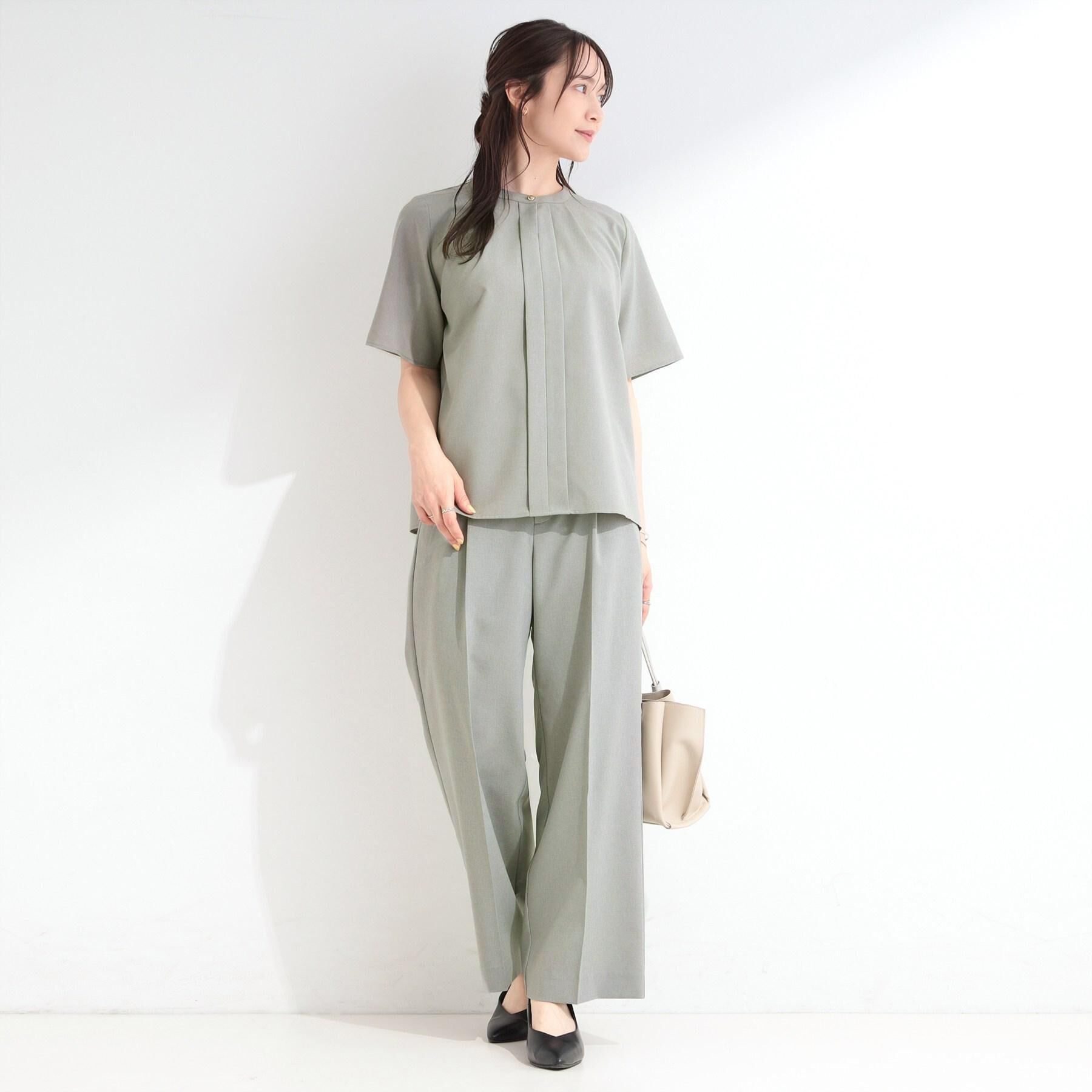 SHOO･LA･RUE「【セットアップ可/洗濯後しわになりにくい/UV/給水速乾/S-LL】シンプルに美しく ひんやりタック」|その他|