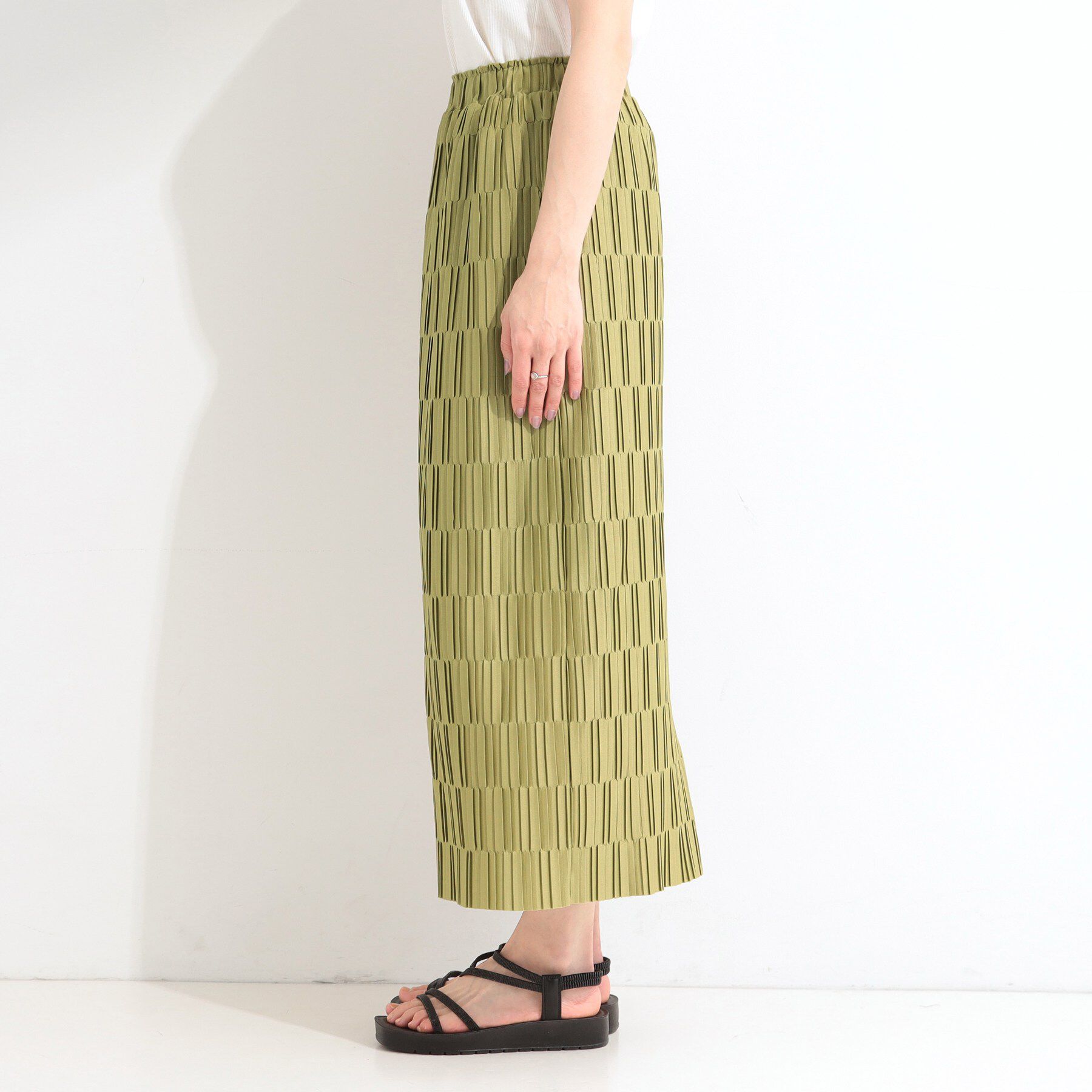 SHOO･LA･RUE「【S-LL/洗濯機可】変形プリーツで差が付く ナロースカート」|スカート|