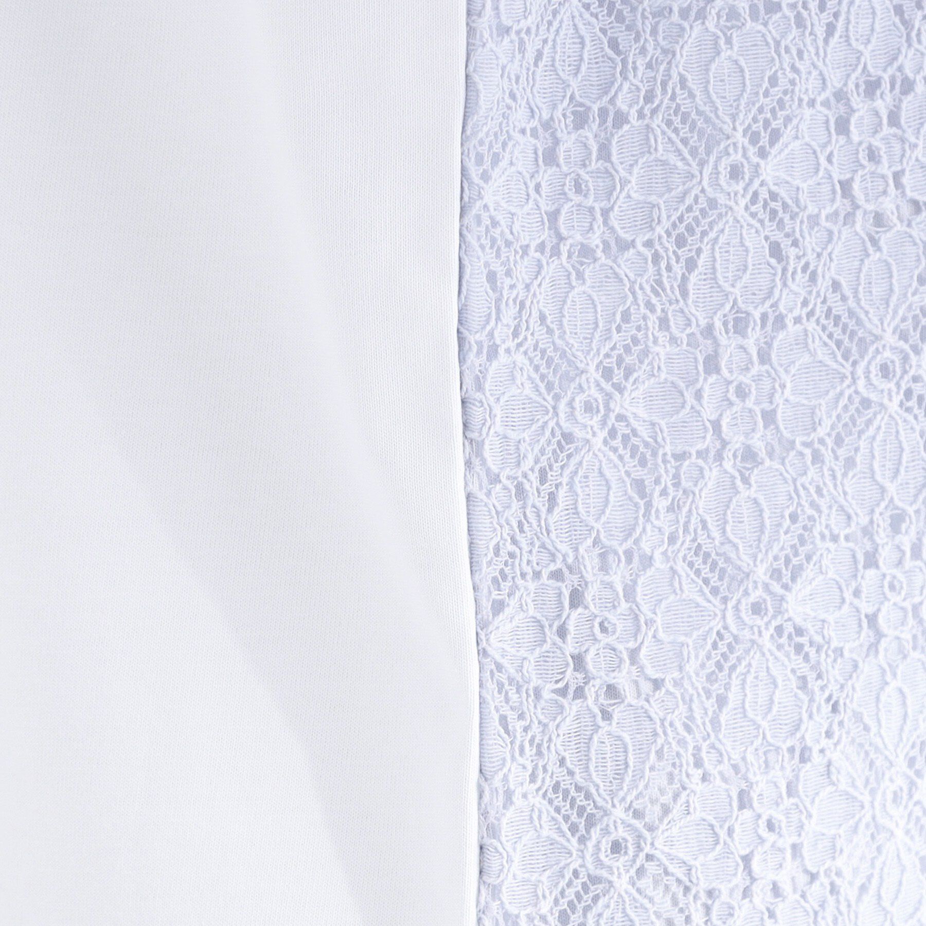 SHOO･LA･RUE「【ひんやり/UV/S-LL】1枚で華やか 前後切り替えレースTシャツ」|Tシャツ・カットソー|