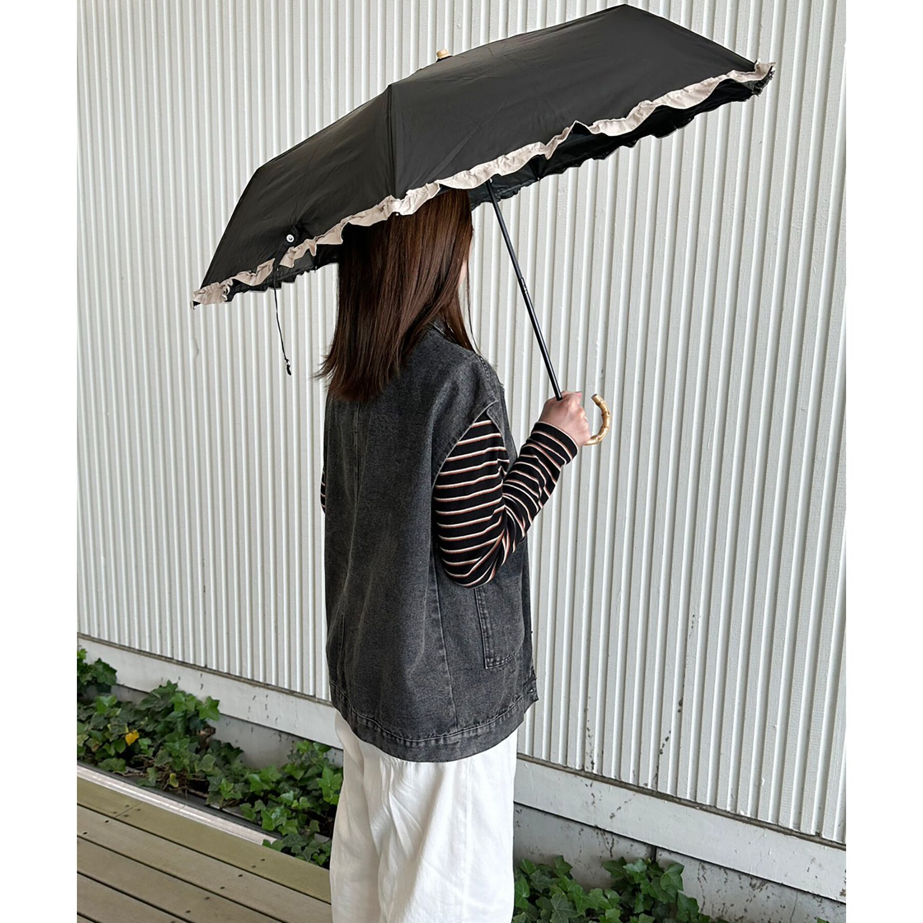 Ober Tashe「【紫外線遮蔽率99.9％以上/遮光率99.9％以上/晴雨兼用/日傘/折りたたみ傘/UVカット】バイカ」|傘|