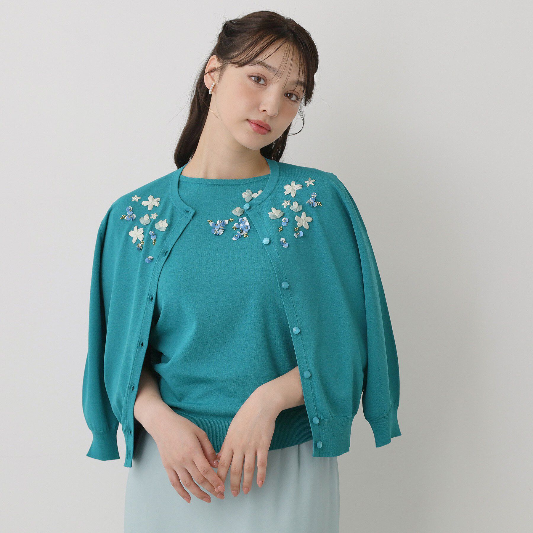 SunaUna「【SS～Lサイズ展開／スパンコール・ビジュー・刺繍】クラフトニット」|ニット・セーター|
