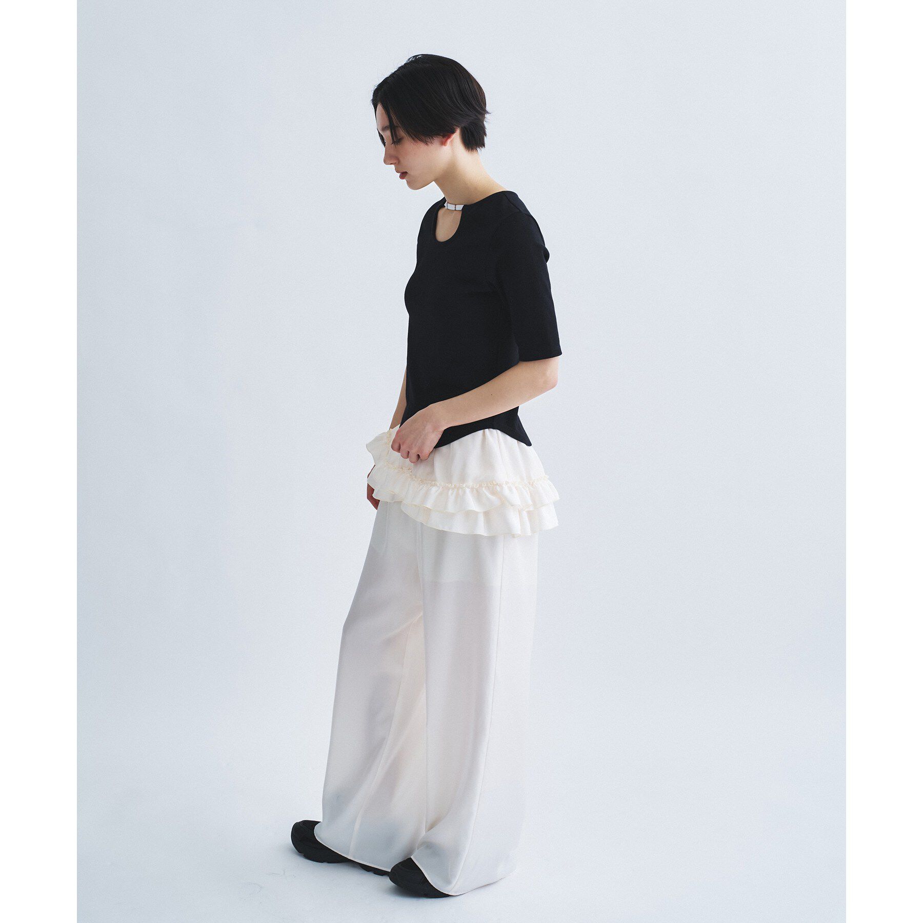 CODE A「rib jersey point neck tee」|Tシャツ・カットソー|
