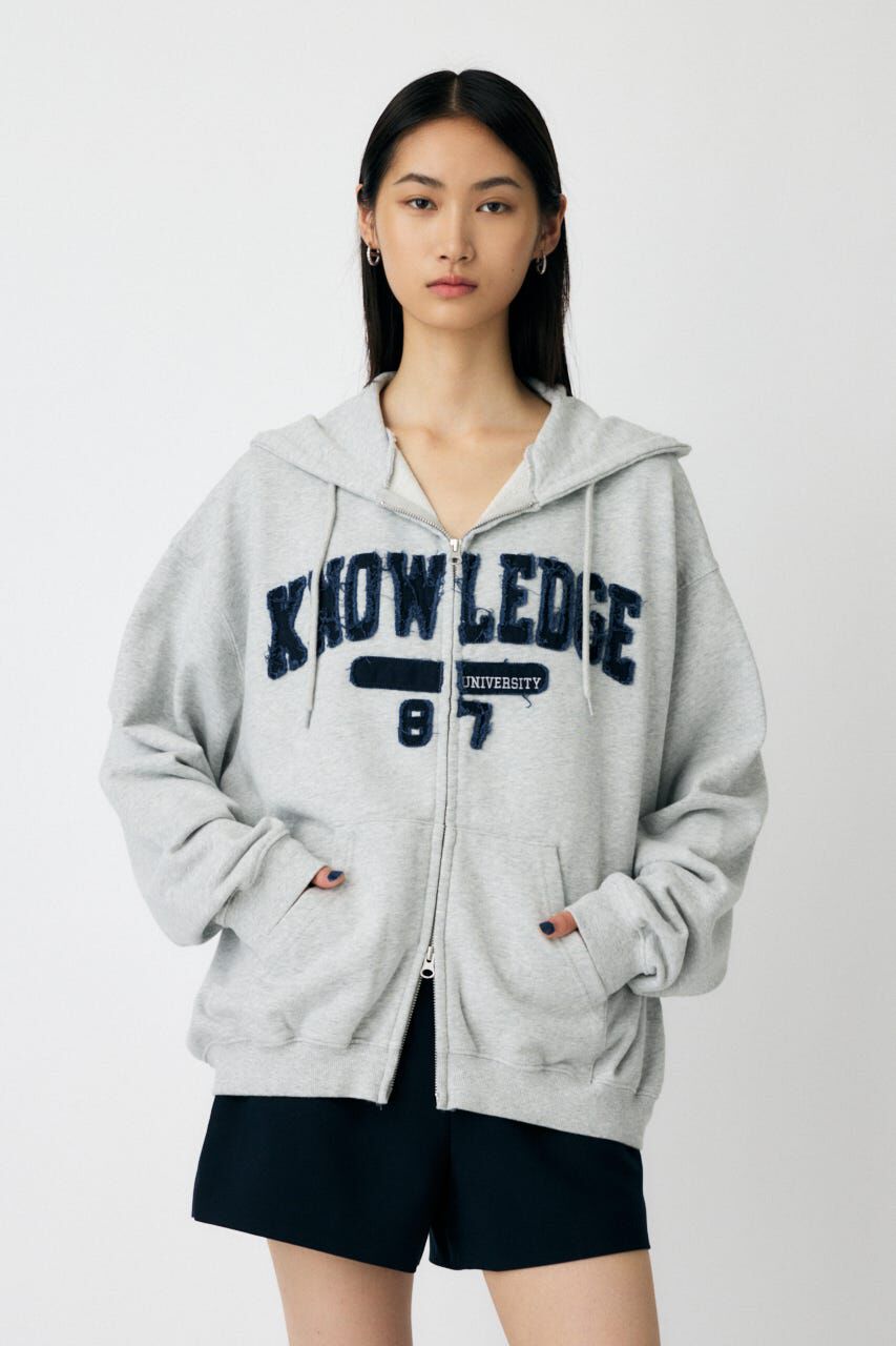 MOUSSY「COLLEGIATE ZIP フーディー」|パーカー|T.GRY