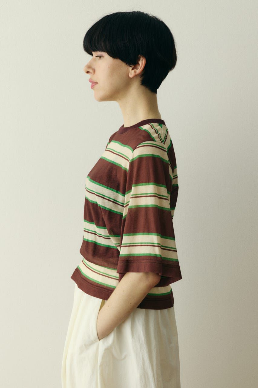 HeRIN.CYE「Border half tops」|Tシャツ・カットソー|