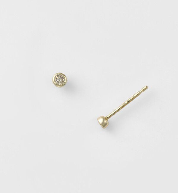 agete「K10ダイヤモンドピアス（0.03ct）」|ピアス|ホワイト