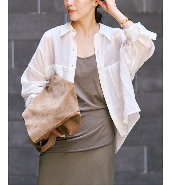Plage「《追加予約》RAMIE LYOCELL CROPPED シャツ 3」|シャツ・ブラウス|ホワイト
