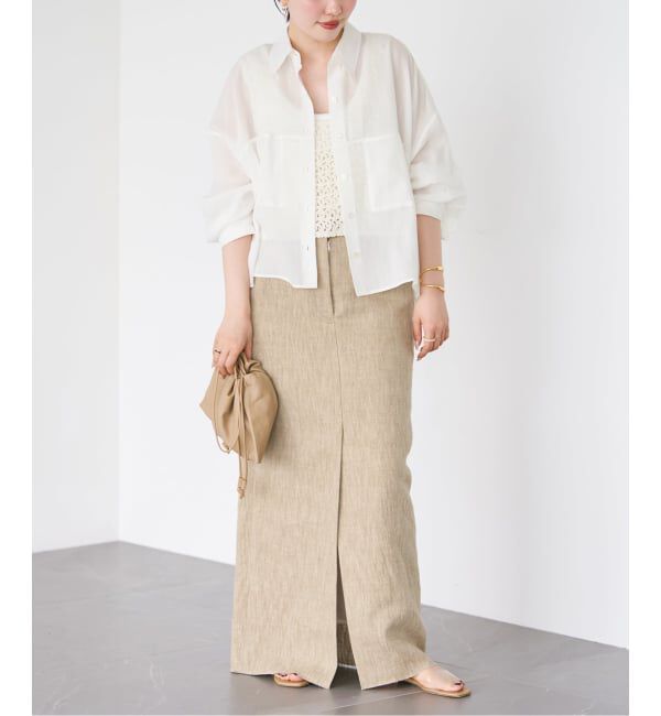Plage「《追加予約》RAMIE LYOCELL CROPPED シャツ 3」|シャツ・ブラウス|