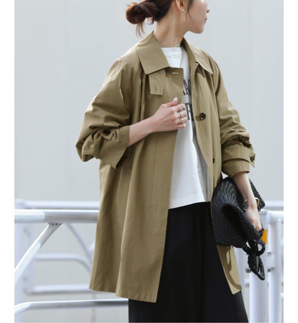JOURNAL STANDARD relume「《追加》［26SS新作］コットンナイロンAラインステンコート」|ステンカラーコート|カーキ
