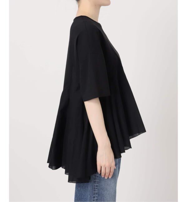 Spick and Span「《一部店舗+WEB限定 / 追加予約》AAYUSHI / アユーシ ペプラムラッフルTシャツ」|Tシャツ・カットソー|