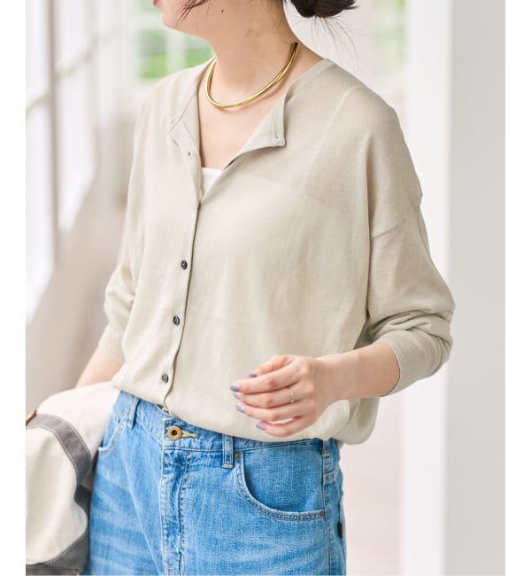 Spick and Span「《追加》ウォッシャブルシアークルーカーディガン」|カーディガン|