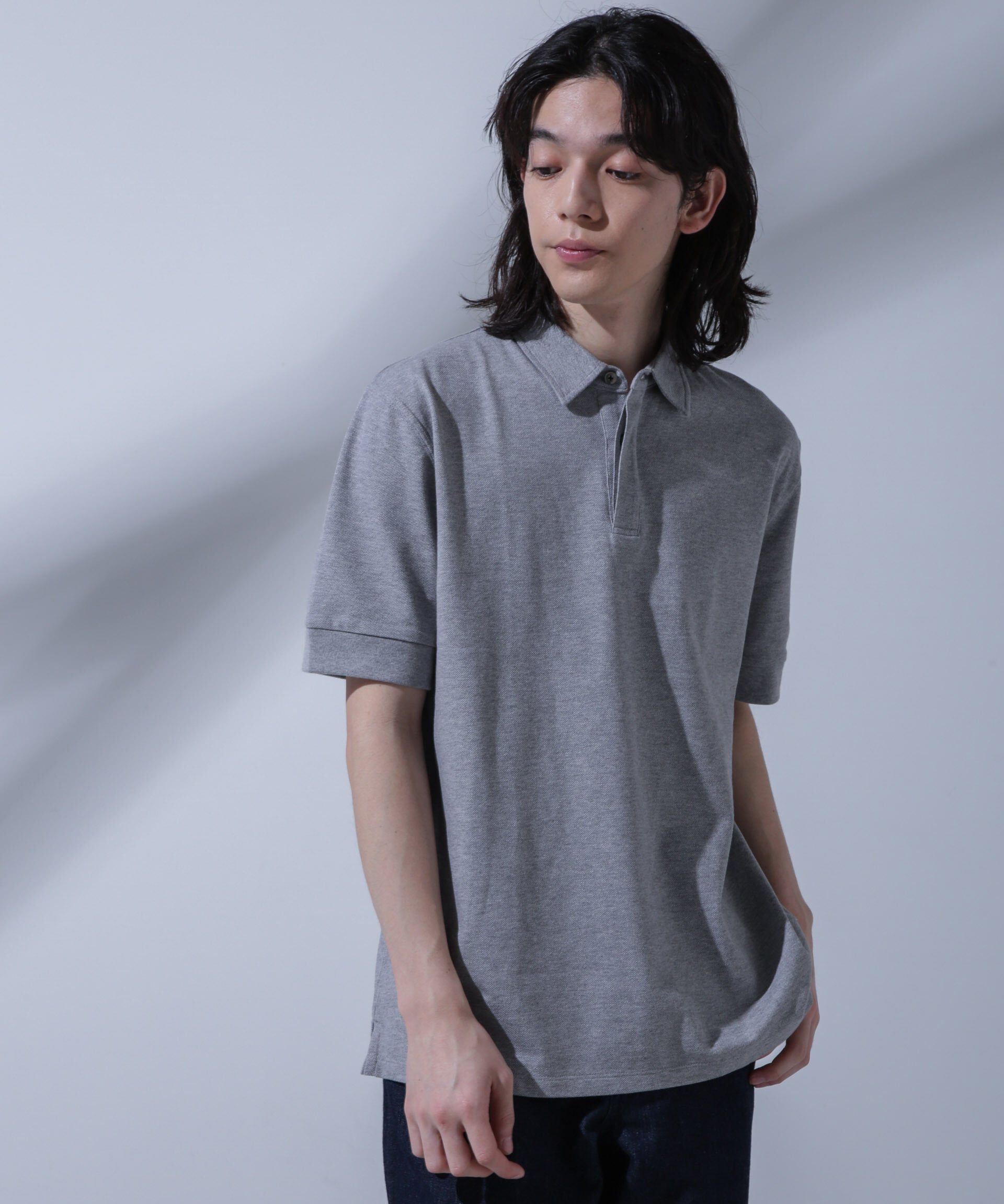 nano･universe「Anti Soaked(R) 汗染み防止 比翼ポロシャツ」|Tシャツ・カットソー|トップグレー4